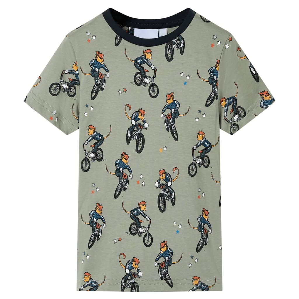 Vidaxxl Kinderpyjama mit kurzen Ärmeln 92 helles Khaki