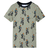 VidaXL Kinderpyjama mit kurzen Ärmeln 92 helles Khaki