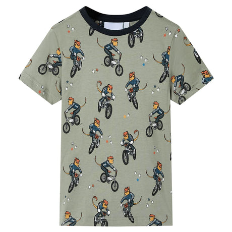 Vidaxl Kinderpyjama mit kurzen Ärmeln 104 helles Khaki
