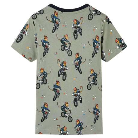 Vidaxl Kinderpyjama mit kurzen Ärmeln 104 helles Khaki