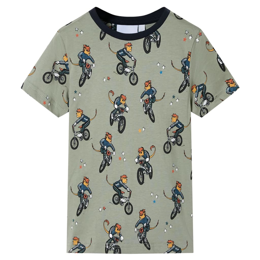 VidaXL Kinderpyjama mit kurzen Ärmeln 116 helles Khaki