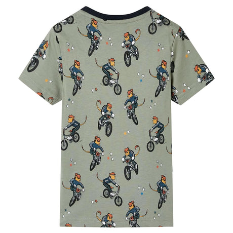 Vidaxl Kinderpyjama mit kurzen Ärmeln 128 helles Khaki