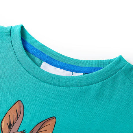 VidaXL Kindershirt mit kurzen Ärmeln 140 dunkles Mint