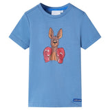 VidaXL Kindershirt mit kurzen Ärmeln 116 Mittelblau