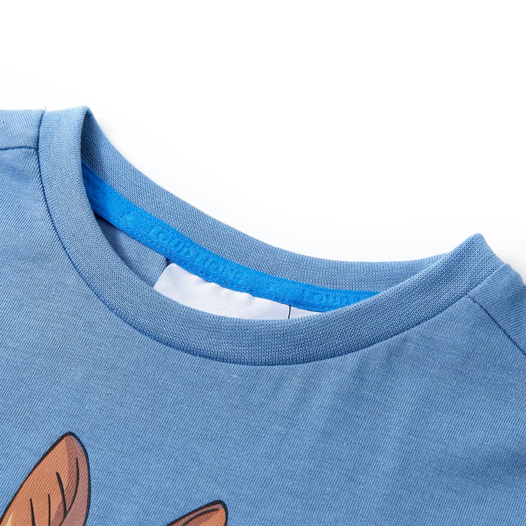 VidaXL Kindershirt mit kurzen Ärmeln 116 Mittelblau