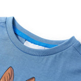 VidaXL Kindershirt mit kurzen Ärmeln 140 Mittelblau