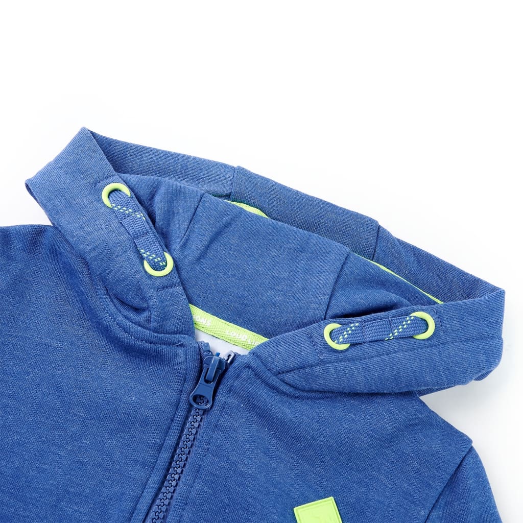 VidaXL Kinderstrickjacke mit Kapuze und Reißverschluss 104 blau gemischt