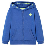 VidaXL Kinderstrickjacke mit Kapuze und Reißverschluss 116 blau gemischt