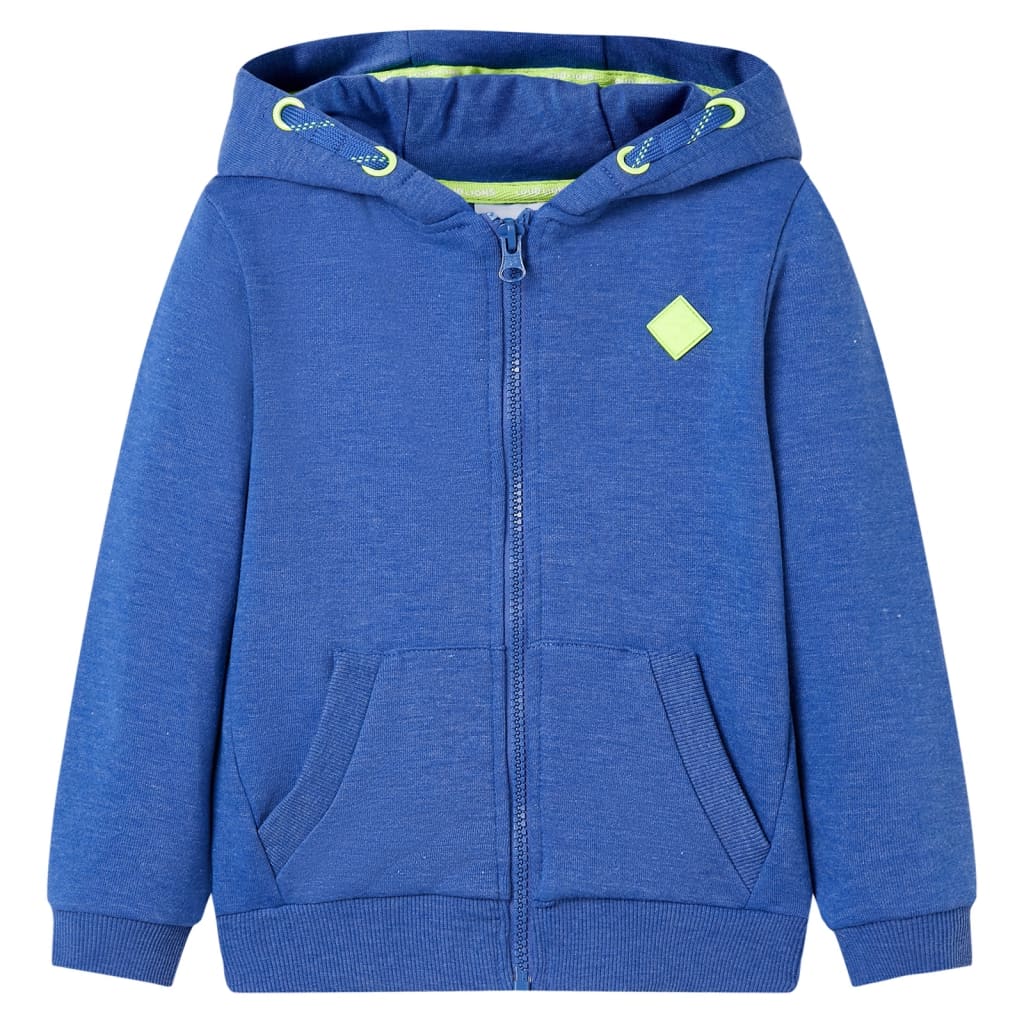VidaXL Kinderstrickjacke mit Kapuze und Reißverschluss 140 blau gemischt