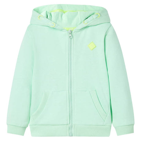 VidaXL Kinderstrickjacke mit Kapuze und Reißverschluss 92 Hellgrün