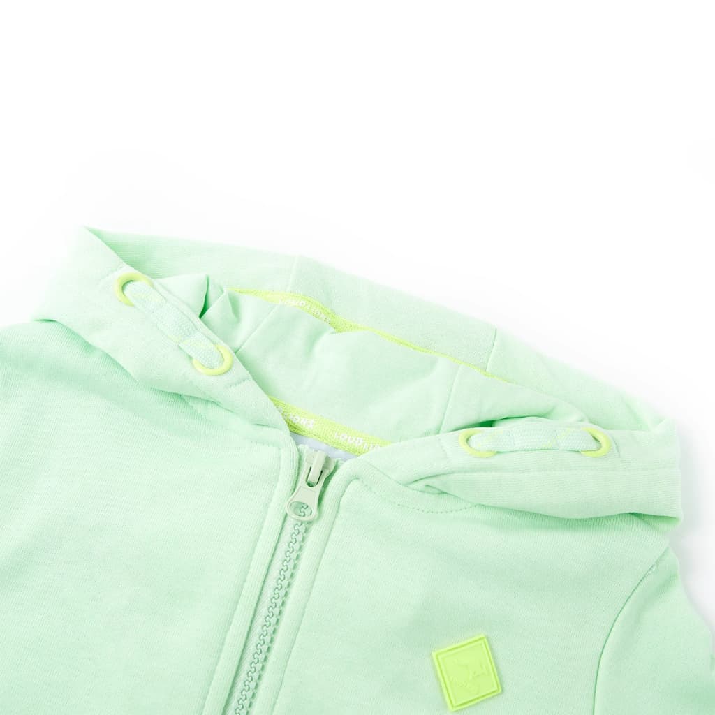 VidaXL Kinderstrickjacke mit Kapuze und Reißverschluss 92 Hellgrün