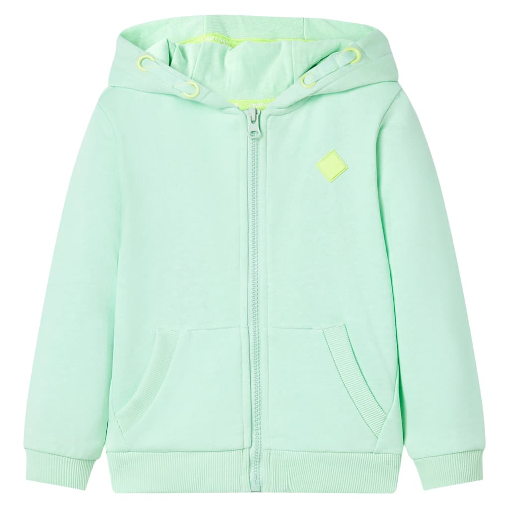 VidaXL Kinderstrickjacke mit Kapuze und Reißverschluss 104 Hellgrün