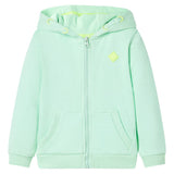 VidaXL Kinderstrickjacke mit Kapuze und Reißverschluss 104 Hellgrün