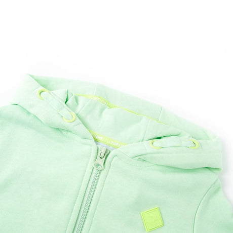 VidaXL Kinderstrickjacke mit Kapuze und Reißverschluss 104 Hellgrün