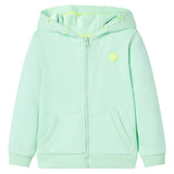 VidaXL Kinderstrickjacke mit Kapuze und Reißverschluss 116 Hellgrün