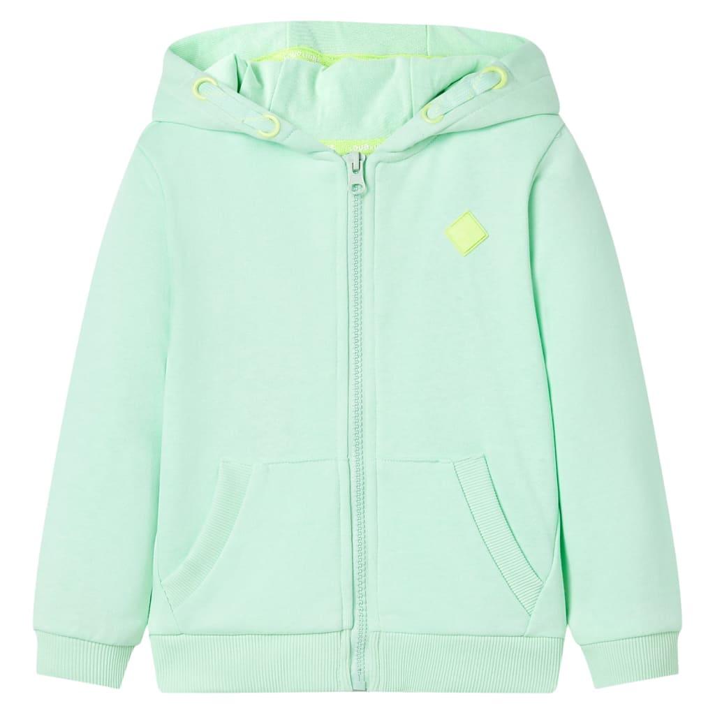 VidaXL Kinderstrickjacke mit Kapuze und Reißverschluss 140 Hellgrün