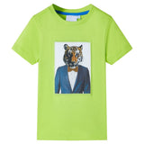VidaXL Kindershirt mit kurzen Ärmeln 140 Limettengrün