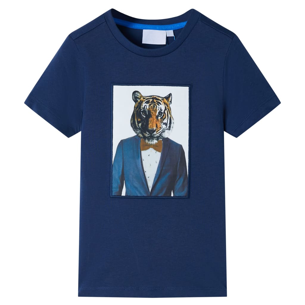 VidaXL Kindershirt mit kurzen Ärmeln 92 dunkelblau