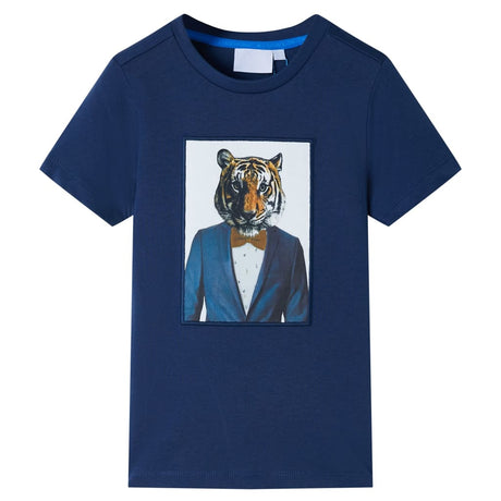 VidaXL Kindershirt mit kurzen Ärmeln 128 dunkelblau