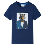 VidaXL Kindershirt mit kurzen Ärmeln 140 dunkelblau