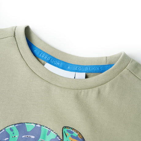 VidaXL Kindershirt mit kurzen Ärmeln 116 helles Khaki
