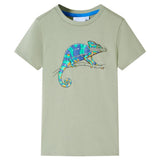 VidaXL Kindershirt mit kurzen Ärmeln 128 helles Khaki