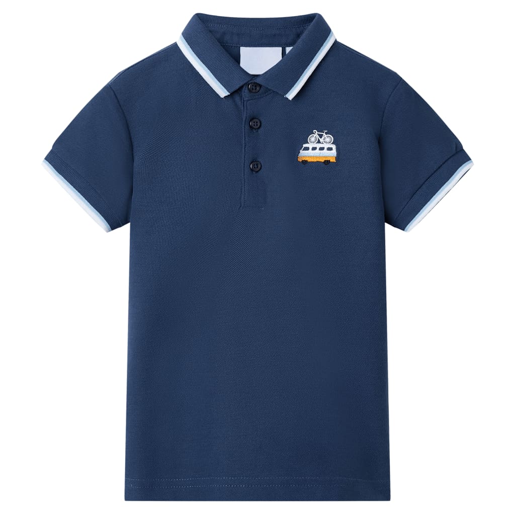 VidaXL Kinderpoloshirt 128 dunkelblau