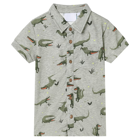 VidaXL Kindershirt 116 hellkhaki meliert