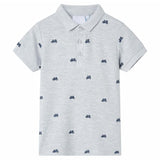 VidaXL Kinderpoloshirt 104 Grau Melange
