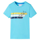 VidaXL Kindershirt mit kurzen Ärmeln 128 Meeresblau