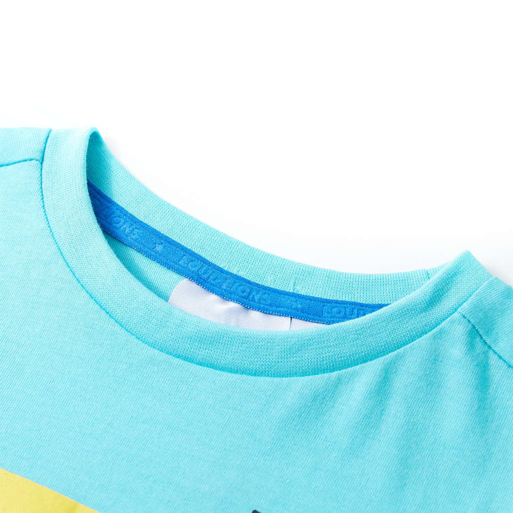 VidaXL Kindershirt mit kurzen Ärmeln 128 Meeresblau