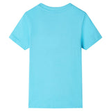 VidaXL Kindershirt mit kurzen Ärmeln 140 Meeresblau
