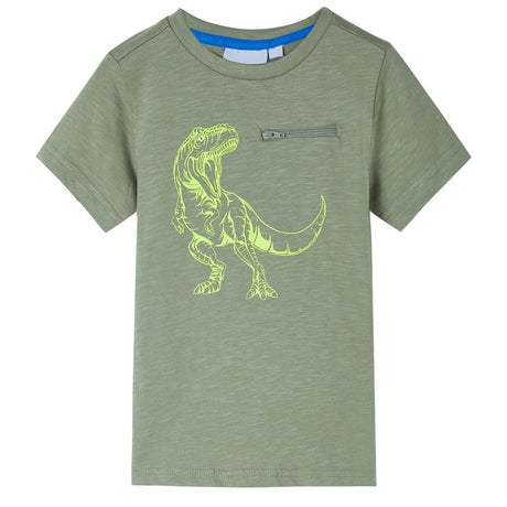 VidaXL Kindershirt mit kurzen Ärmeln 116 helles Khaki