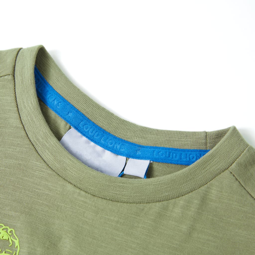 VidaXL Kindershirt mit kurzen Ärmeln 116 helles Khaki