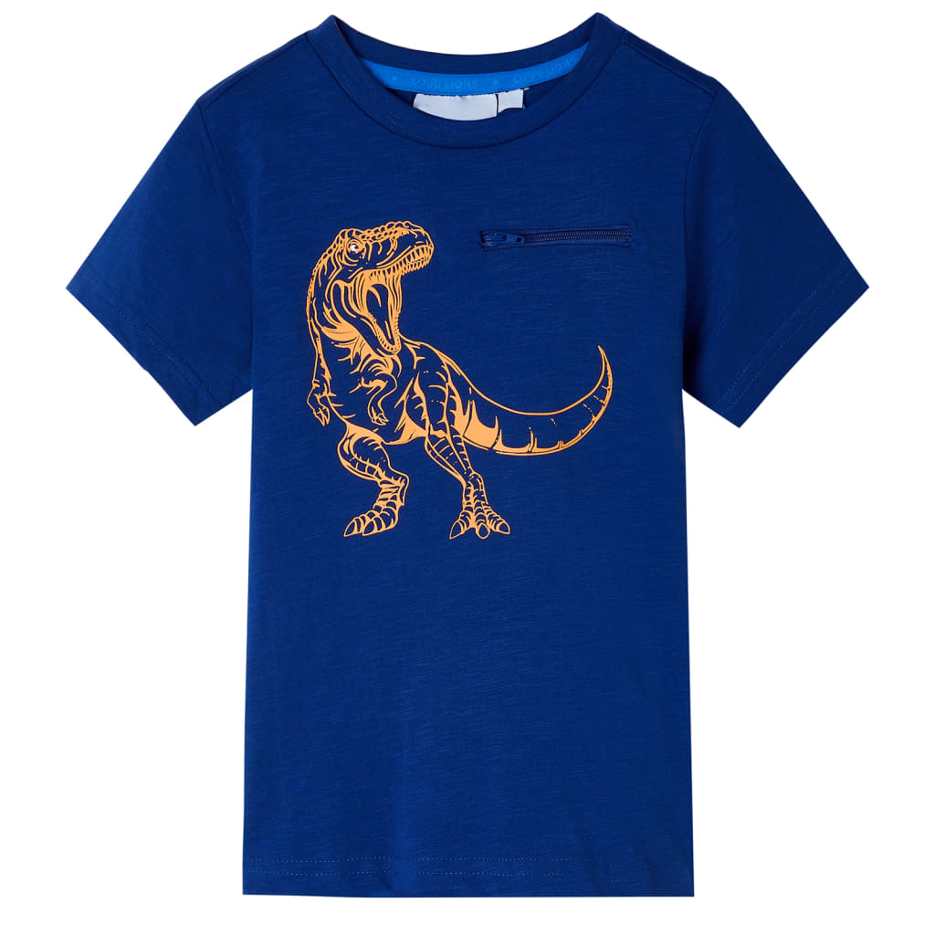 VidaXL Kindershirt mit kurzen Ärmeln 128 dunkelblau