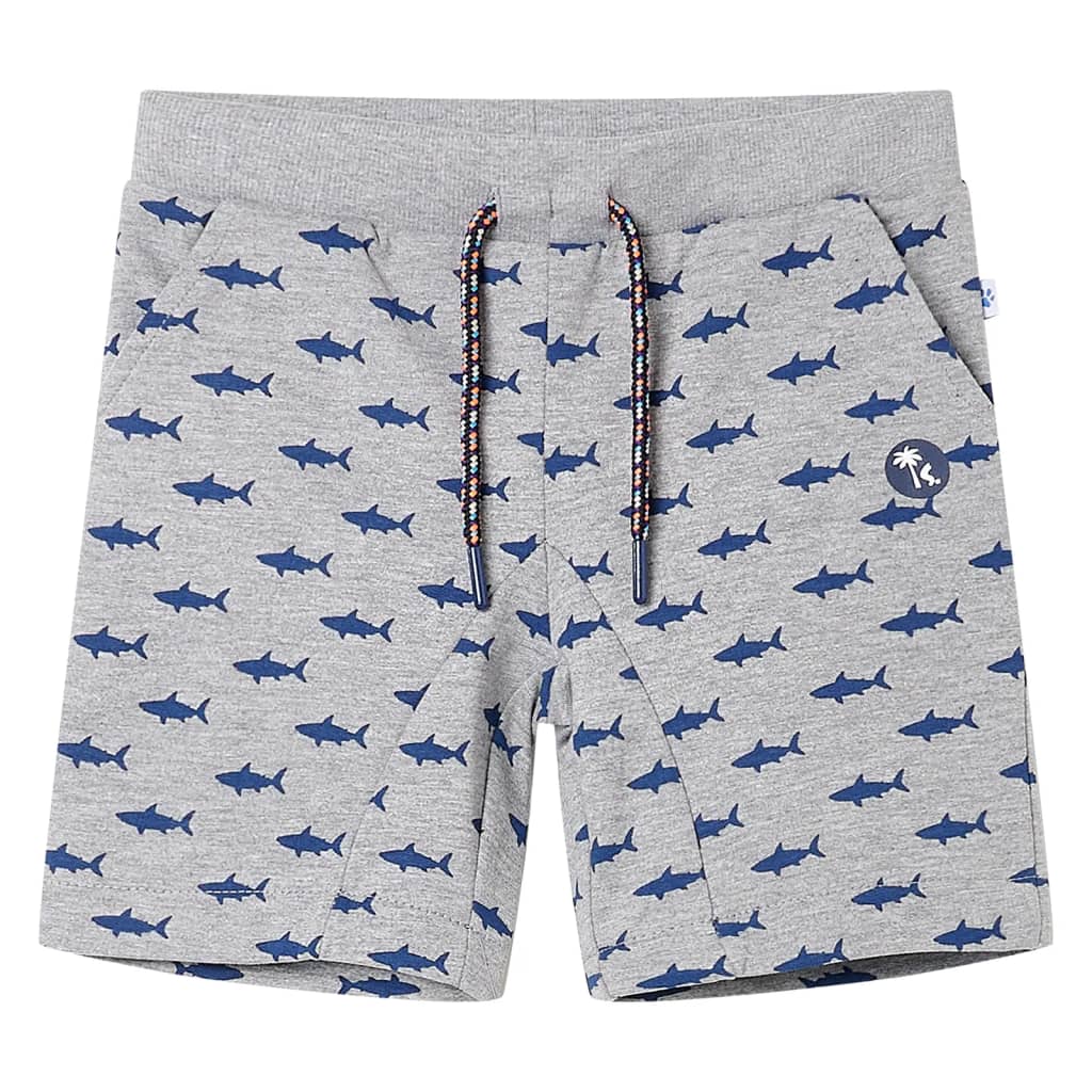 VidaXL Kindershorts mit Kordelzug 128 Hellgrau Melange