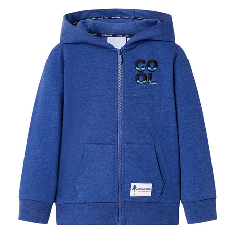 VidaXL Kinderstrickjacke mit Kapuze und Reißverschluss 104 dunkelblau gemischt