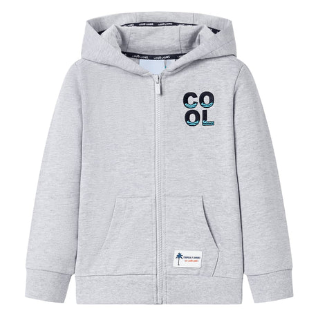 VidaXL Kinderstrickjacke mit Kapuze und Reißverschluss 92 Grau