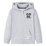 VidaXL Kinderstrickjacke mit Kapuze und Reißverschluss 104 Grau