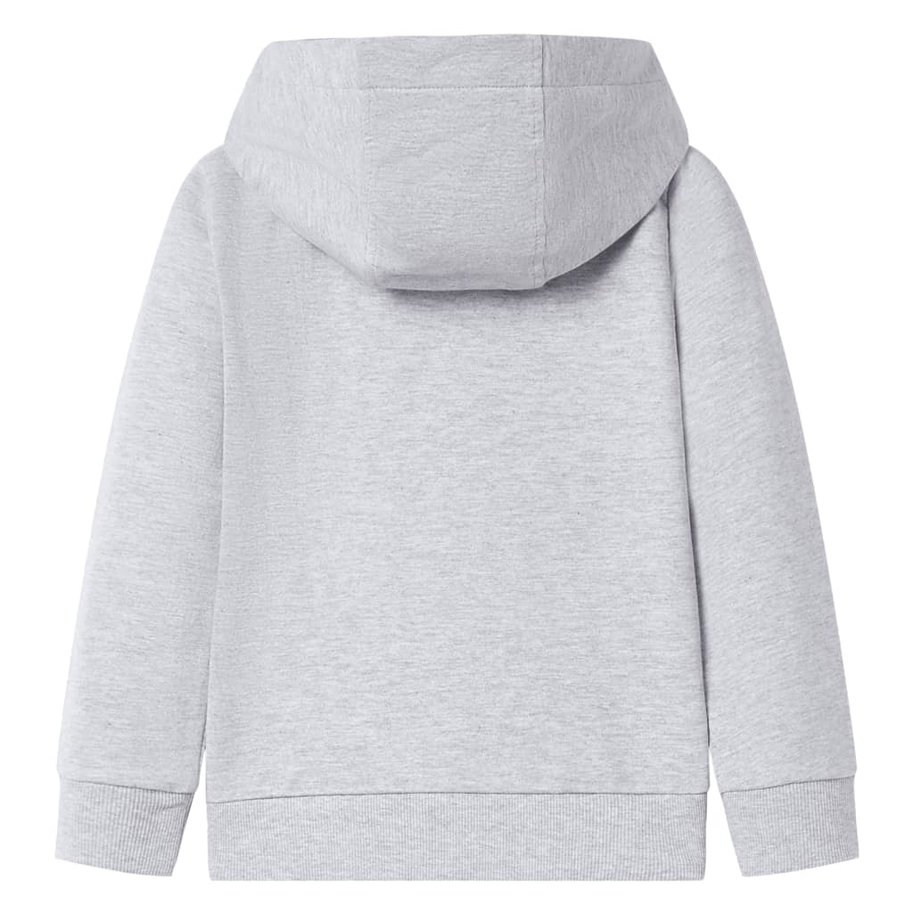 VidaXL Kinderstrickjacke mit Kapuze und Reißverschluss 128 Grau