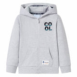 VidaXL Kinderstrickjacke mit Kapuze und Reißverschluss 140 Grau