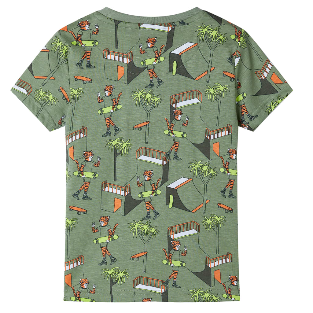 VidaXL Kinderpyjama mit kurzen Ärmeln 116 helles Khaki