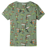 VidaXL Kinderpyjama mit kurzen Ärmeln 128 helles Khaki