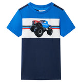VidaXL Kinderhemd 92 Blau und Marineblau