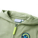 VidaXL Kinderstrickjacke mit Kapuze und Reißverschluss 92 helles Khaki