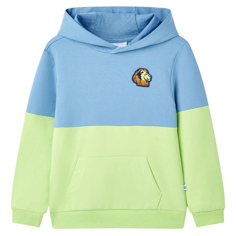 VidaXL Kinderpullover mit Kapuze 92 Blau und zartes Gelb