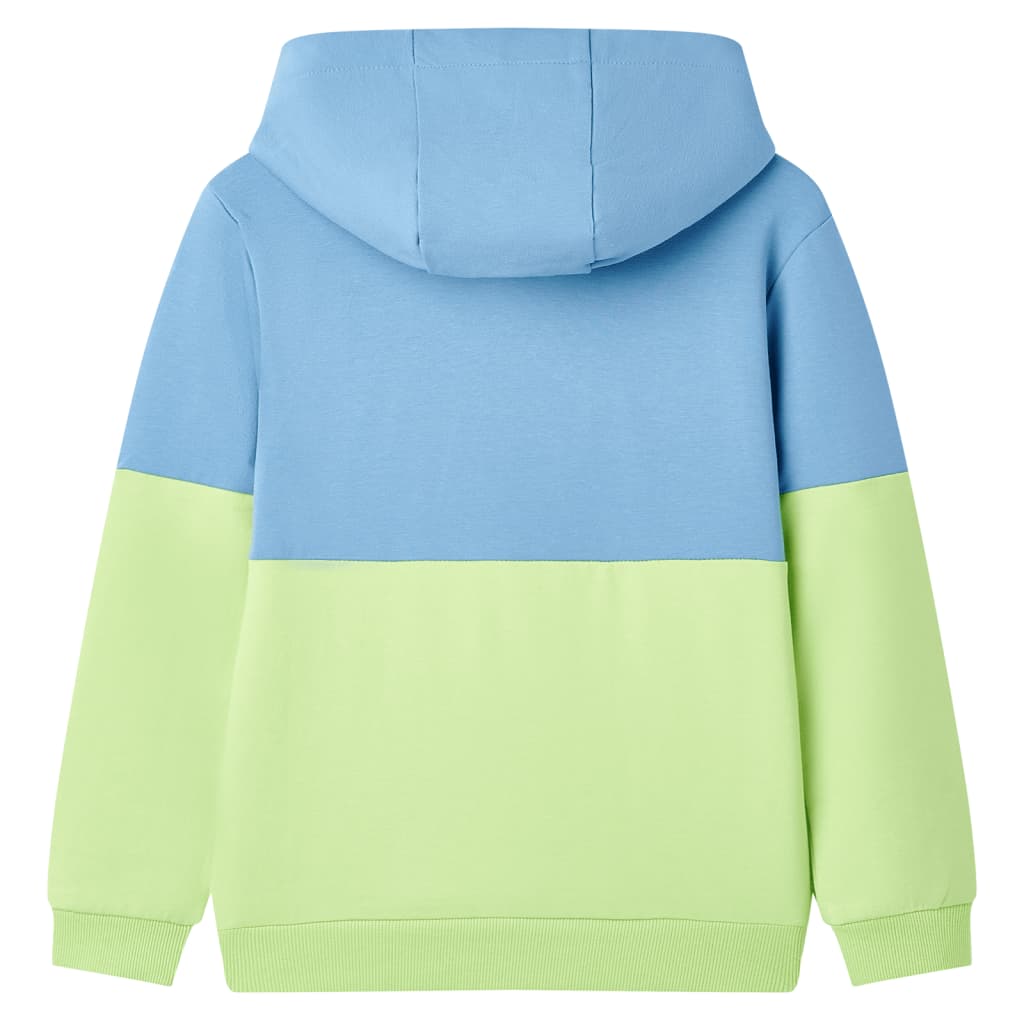 VidaXL Kinderpullover mit Kapuze 128 Blau und zartes Gelb
