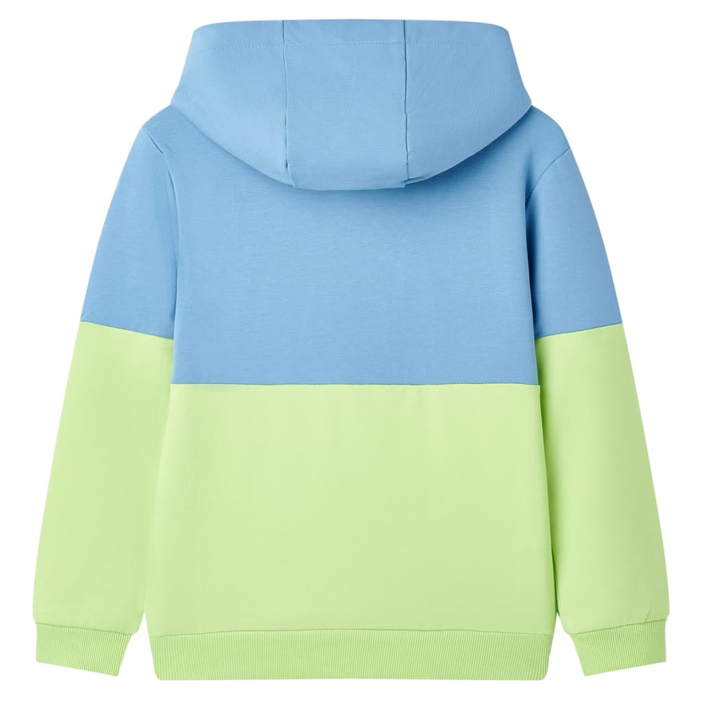 VidaXL Kinderpullover mit Kapuze 140 Blau und zartes Gelb