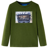 VidaXL Kindershirt mit langen Ärmeln 116 dunkles Khaki