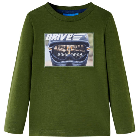 VidaXL Kindershirt mit langen Ärmeln 116 dunkles Khaki